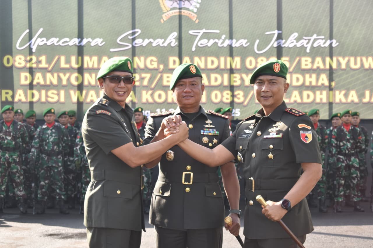 Serah Terima Jabatan Dandim 0825/Banyuwangi Dipimpin Langsung Danrem 083/Baladhika Jaya