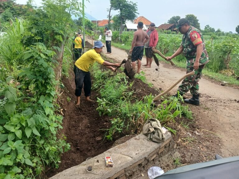 Dari Selokan hingga Sakura, Karya Bhakti TNI–Warga di Wongsorejo Ubah Pinggirpapas Jadi Lebih Hijau