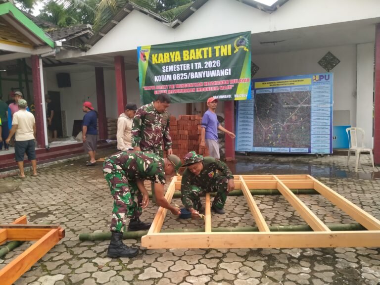 Gerak Nyata TNI di Banyuwangi: Koramil Songgon Terjun Langsung Renovasi Masjid, Ketahanan Wilayah Diperkuat dari Akar Rumput